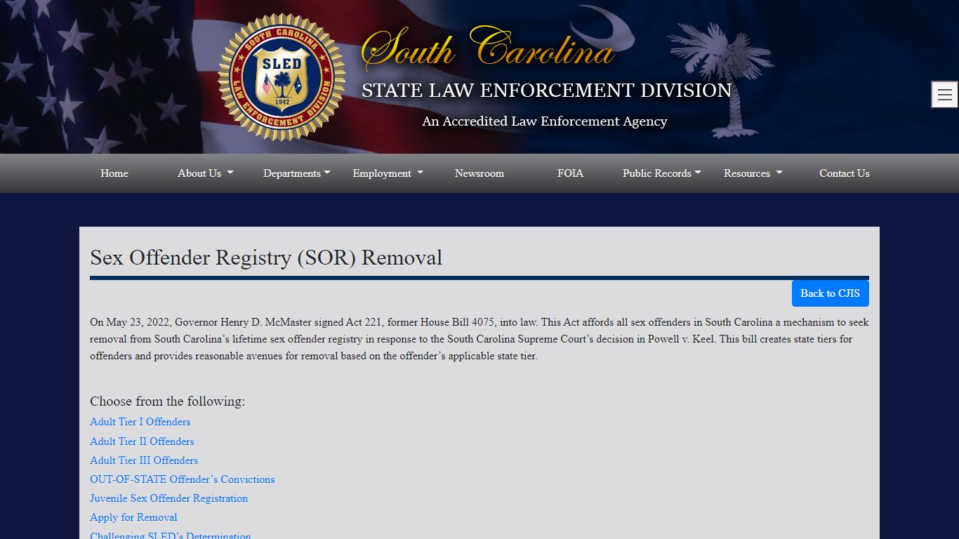 SLED - South Carolina Law Enforcement Division